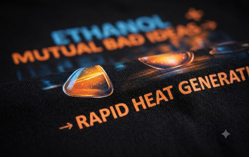 Ethanol + Mutual Bad Ideas → Rapid Heat Generation Unisex Standard Crew T-Shirt